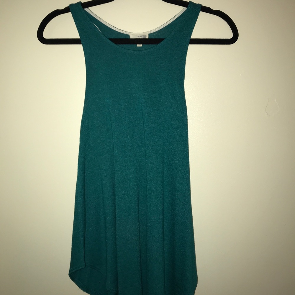 Aritzia teal knit tank top